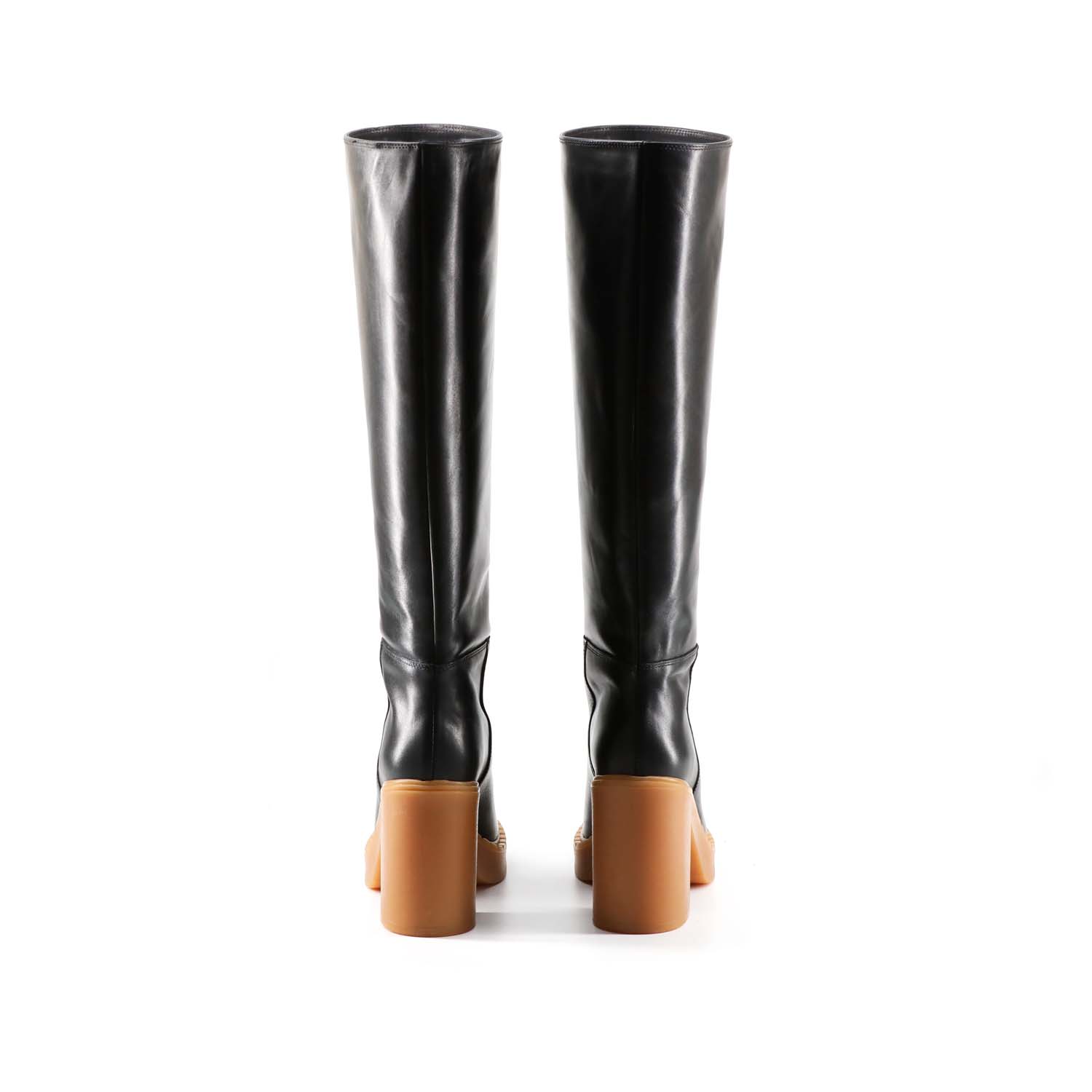 Club Style Stivale Tacco Largo Pelle Nero